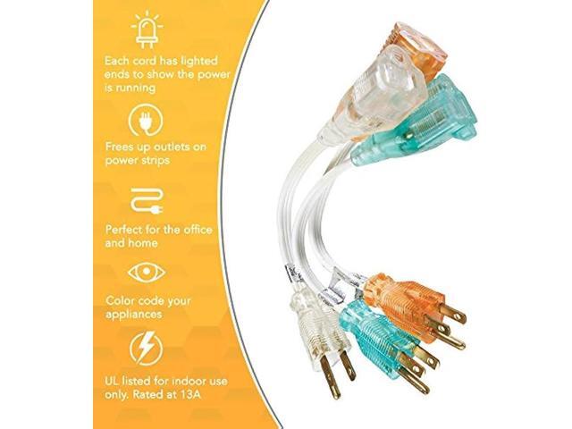 Coleman Cable 6991 16/3 3Pc 8in. Household Cube Tap Extension Cords