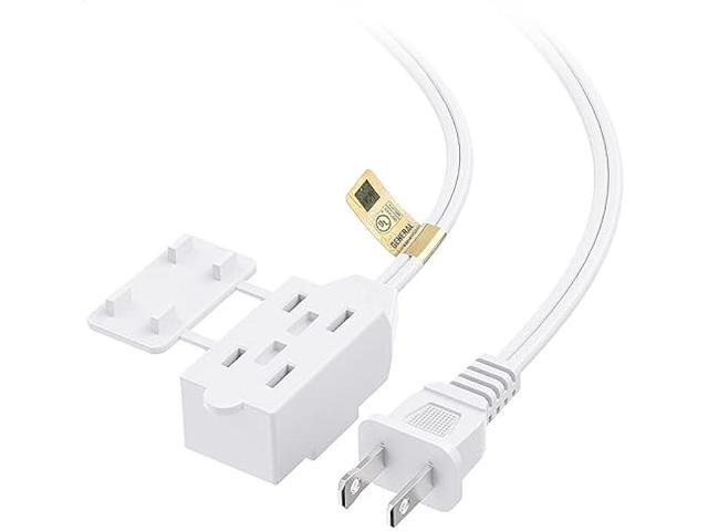 Cable Matters 16 AWG 2 Prong Extra Long Extension Cord 25 ft, UL Listed 3 Outlet Extension Cords with Tamper Guard, 13 Amp, 1625 Watts, White