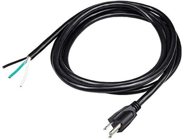 10ft 14 Gauge 3 Prong Heavy Duty Replacement Power Supply Cord Cable 110V 115V 120V Pigtail for Universal AC Appliance, NEMA 5-15 Plug US SJT 14AWG...