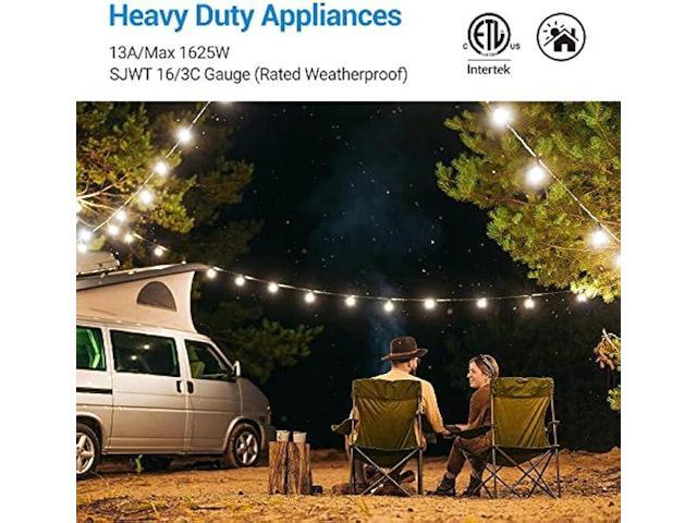 DEWENWILS Outdoor Extension Cord 1 to 3 Splitter for Halloween, 3 Prong Outlets Plugs, Max 28ft End to End (40 FT Total),16/3C SJTW Weatherproof...