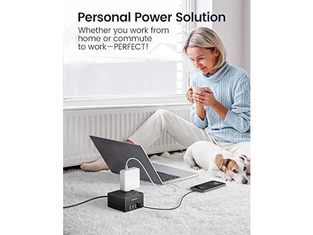 5ft Power Strip, SUPERDANNY Surge Protector 900 Joules, 4-Outlet 4-USB Extension Cord, Overload Switch, Grounded, Mountable, Desktop Charging...