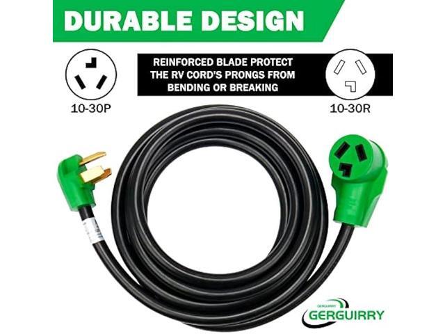 Gerguirry 3 Prong 25 Feet Dryer Extension Cord, 30 Amp NEMA 10-30P to 10-30R Heavy Duty Cord, Use for Dryer Power Extension and Level 2 EV...