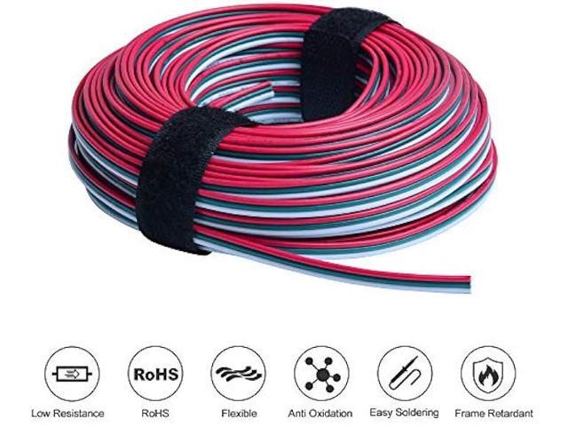 Nicelux 80 Feet(24 Meter) 3 Pin LED Extension Wire 20 AWG,for WS2812B WS2811 Addressable Dream Color Tape Light Wiring,3 Conductor Electrical Cable...