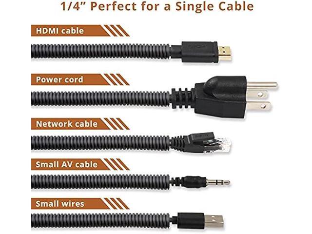 ZhiYo 20FT 1/4 Wire Loom Split Tubing Auto Wire Conduit Flexible Cover High Temperature Heat Resistant -40F to 257F Plastic Cover for...