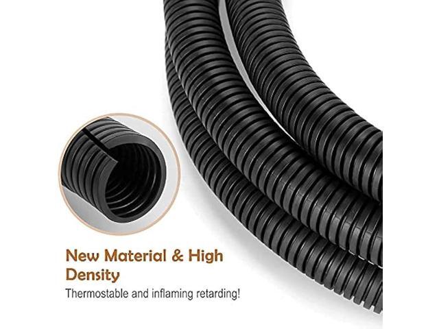 ZhiYo 20FT 1/4 Wire Loom Split Tubing Auto Wire Conduit Flexible Cover High Temperature Heat Resistant -40F to 257F Plastic Cover for...