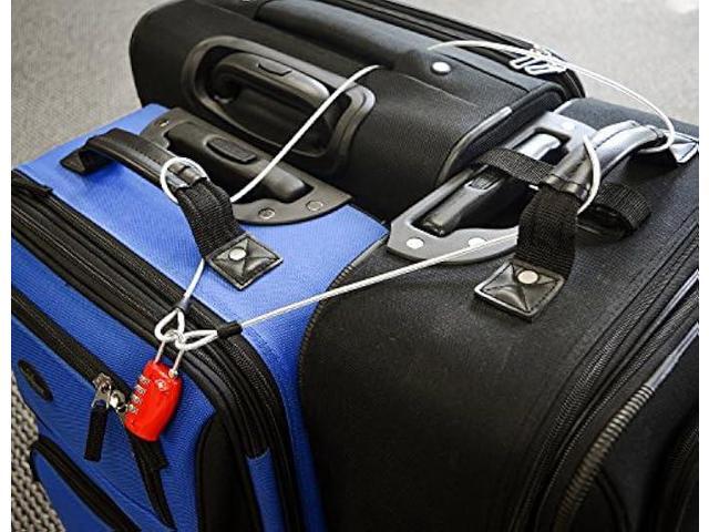 Lumintrail 4 Foot 3mm (1/8th Inch) Braided Steel Coated Security Cable Luggage Lock Safety Cable Wire Double Loop (4 Pack)