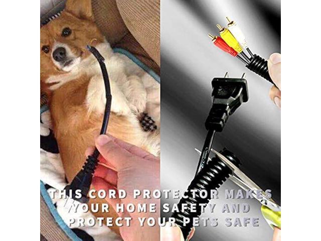 Cacovedo 30 ft Dog Cat Cord Protector Electric Wires Covers Wire Loom Tubing Protect Wires from Rabbits, Cats and Other Pets - Outside Diameter 13mm