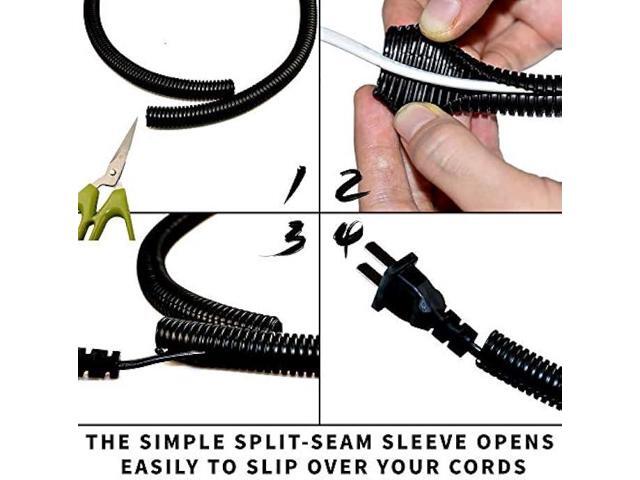 Cacovedo 30 ft Dog Cat Cord Protector Electric Wires Covers Wire Loom Tubing Protect Wires from Rabbits, Cats and Other Pets - Outside Diameter 13mm