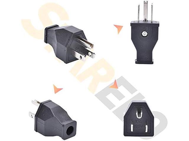 STARELO Extension Cord Ends 125V 15A 2Pole 3Wire Male Plug and Female Connector Straight Blade Plug Replacement Electrical Extension Cord End(Male...