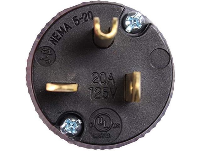 Journeyman-Pro 520PV-LIT Lighted 20 Amp 120-125 Volt, NEMA 5-20P, 2Pole 3Wire, Straight Blade, Male Plug Replacement Cord Outlet Connector,...