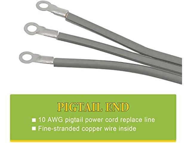 EP 3 Prong Dryer Cord, 4 Ft 10/3 SRDT, 30 Amp Appliance Extension Power Cord, NEMA 10-30, Gray