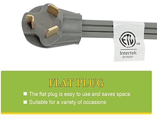 EP 3 Prong Dryer Cord, 4 Ft 10/3 SRDT, 30 Amp Appliance Extension Power Cord, NEMA 10-30, Gray