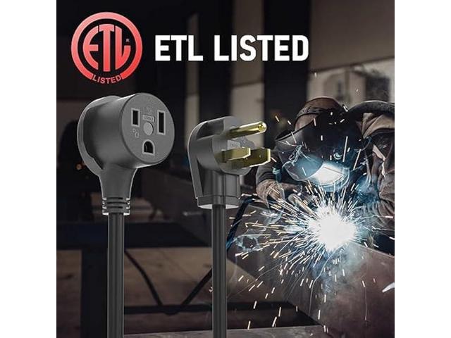 YESWELDER 15Amp 40ft 250 Volt Welder Extension Cord 12 AWG Power Extension for Welding Machines NEMA 6-50P to 6-50R