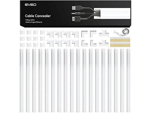EVEO Cord Hider - 306 Cord Cover Wall Cable Hider, Cable Concealer, Wire Hiders for TV on Wall. Cable Management, Cord Hider Wall Cable Raceway...