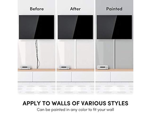 306 Cord Hider - Cord Cover Wall - Paintable Cable Concealer, Wire hiders for TV on Wall - Cable Management Cord Hider Wall Including Connectors &...