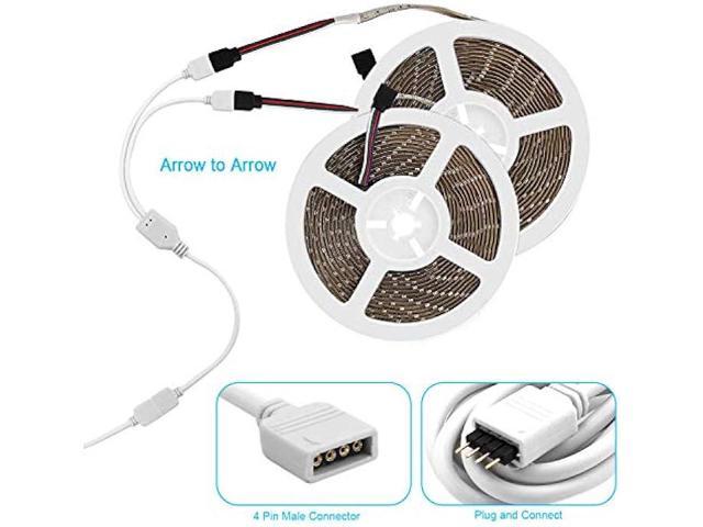 4Pin RGB LED Strip Connector Kit - Include 5050 4Pin 2 Way RGB Splitter Cable, 6.6ft RGB Extension Cable, RGB Controller Jumper, LED RGB Jumper, L...