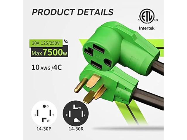 RVMATE 4 Prong Dryer/EV Extension Cord 25 Feet, 30 Amp NEMA 14-30P to 14-30R 125V/250V Waterproof PVC Jacket, Perfect for Dryer Power Extension and...