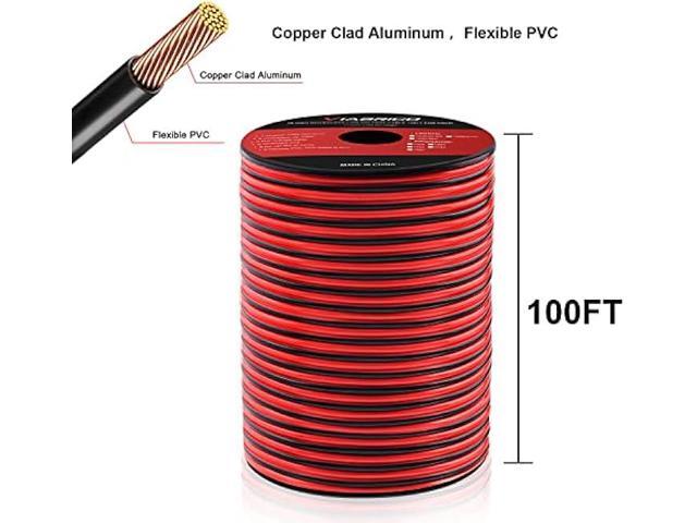 VIABRICO 16 Gauge Wire, 16AWG Automotive Wire Electrical Wire 100FT 2 Conductor Red Black 12V/24V DC Cable LED Strips Extension Wire for Light RC...