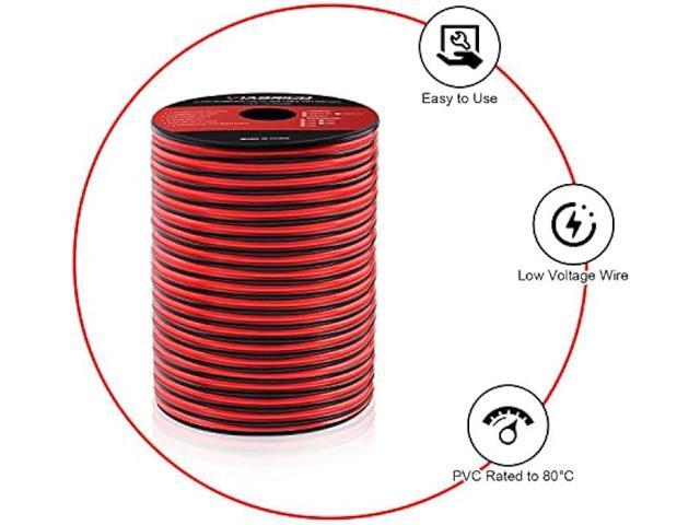 VIABRICO 16 Gauge Wire, 16AWG Automotive Wire Electrical Wire 100FT 2 Conductor Red Black 12V/24V DC Cable LED Strips Extension Wire for Light RC...