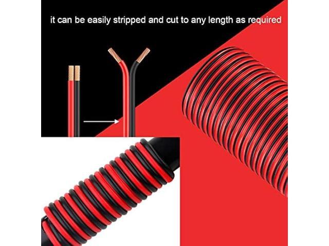 VIABRICO 16 Gauge Wire, 16AWG Automotive Wire Electrical Wire 100FT 2 Conductor Red Black 12V/24V DC Cable LED Strips Extension Wire for Light RC...