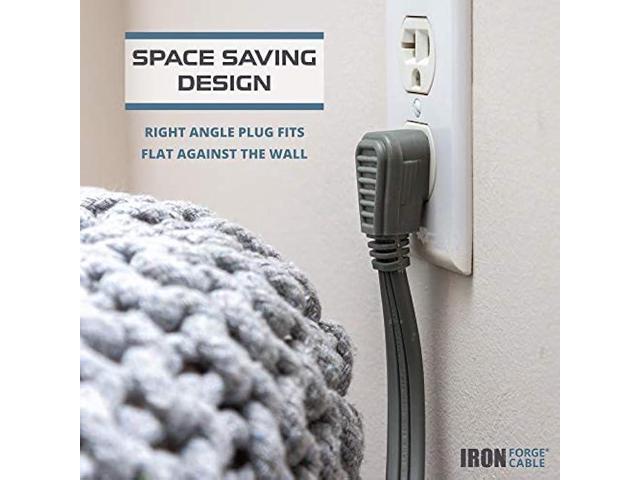 6 Ft Appliance Extension Cord Heavy Duty, Gray - 14 Gauge Flat 3 Prong SPT-3 Cable for Air Conditioner, Refrigerator and Kitchen Appliances Iron...