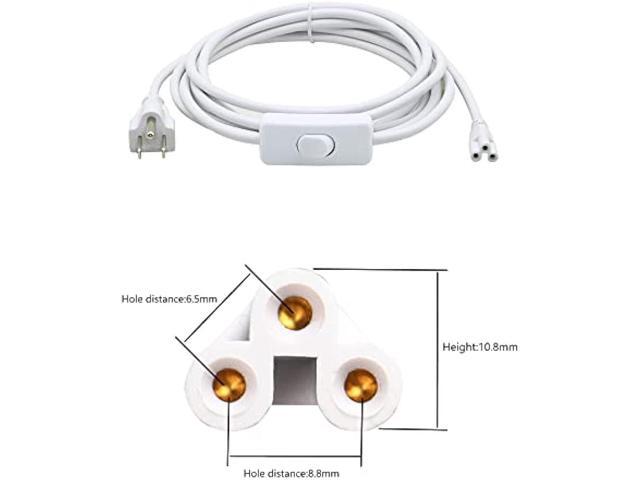 SinLoon 11FT US Plug Power Cords with On/Off Switch 3-Core LED Integrated Lights Connector Power Cable for LED T5 T8 Light Tube Integrated LED...