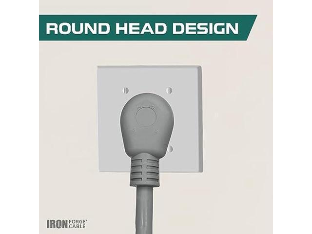 3 Prong Dryer Cord - 4 Ft Extension Power Cord, 10/3 SRDT, 30 Amp, NEMA 10-30 Plug, Gray