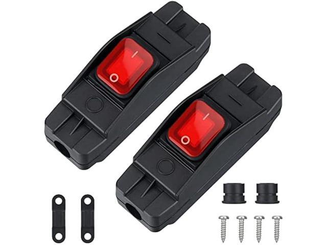 2 Pieces Waterproof Inline Cord Switch AC/DC 12V-250V On/Off Heavy Duty Cord Button Switch Electrical Cord Switch with Red LED Light Compatible...