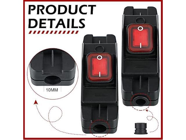 2 Pieces Waterproof Inline Cord Switch AC/DC 12V-250V On/Off Heavy Duty Cord Button Switch Electrical Cord Switch with Red LED Light Compatible...