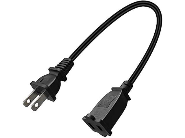3M/9.8FT Nema 1-15P to 1-15R Extension Cable,US 2-Prong Male-Female Extension Power Cord (NO Polarized/3M)