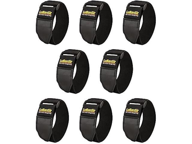 LuBanSir Cinch Straps, 2 x 12 (8 Pack) Elastic Hook and Loop Storage Strap for Extension Cord, Cable, Cord Wrap, Rope and Hose