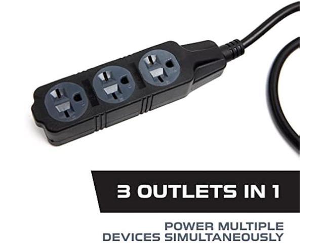 Iron Forge Cable 220/240 Volt Extension Cord, 10 Ft - 14/3 SJTW 6-15P Male Plug to Three Box Outlets