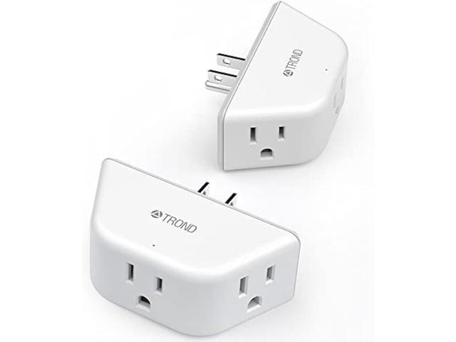 Multi Plug Outlet Extender 2 Pack - TROND Electrical Wall Outlet Splitter, 3 Way Outlet Wall Adapter, Cruise Essentials, Small Multiple Plug...