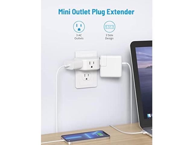 Multi Plug Outlet Extender 2 Pack - TROND Electrical Wall Outlet Splitter, 3 Way Outlet Wall Adapter, Cruise Essentials, Small Multiple Plug...