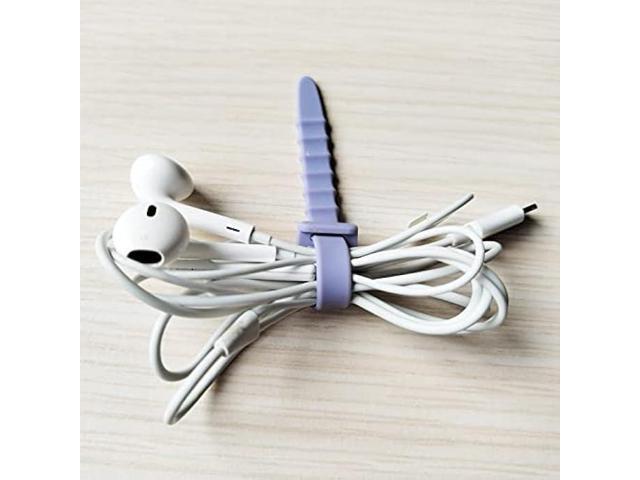 Silicone Zip Ties, Reusable Zip Ties, Rubber Cable Ties Straps for Wire Management, Elastic Silicone Ties Cable Organizer for Home Office, Cord...