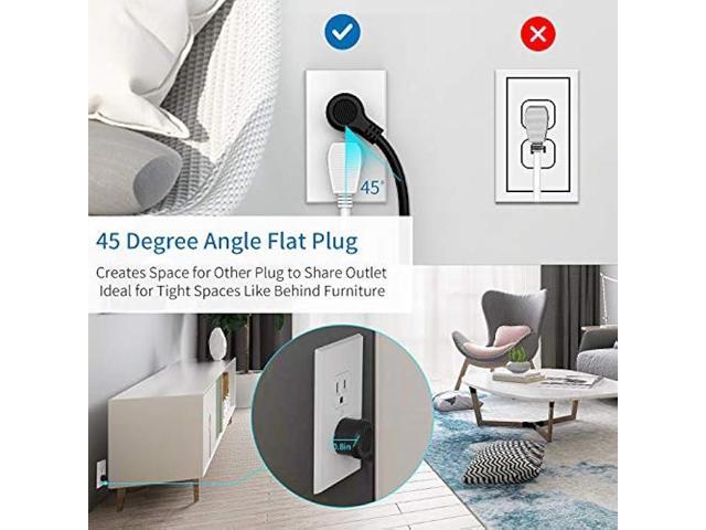 Flat Plug Extension Cord 25 Ft, NTONPOWER Surge Protector Power Strip with 12 Outlets(2 Widely Space) 3 USB, Overload Protection Switch, 2100...