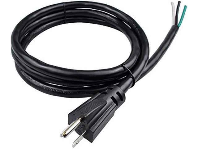 Pinfox 6ft 12 Gauge 3 Prong Heavy Duty Replacement Power Supply Cord Cable 110V 115V 120V Pigtail for Appliance, NEMA 5-15 Plug US SJT 12AWG (12/3)