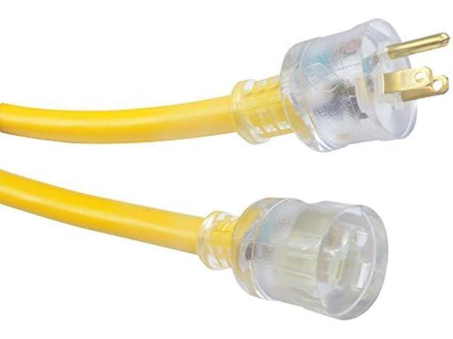Coleman Cable 02687 10/3 Vinyl Outdoor Extension Cord with Lighted End; 25-Foot