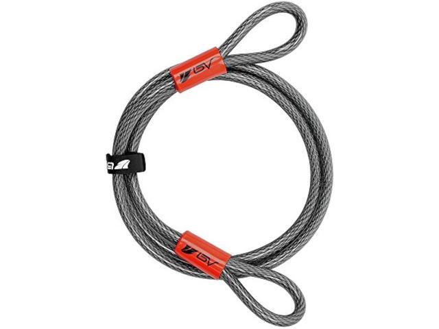 BV 7FT Heavy-Duty Security Cable Lock with Loops Extra Thick 10mm (3/8) Braided Steel, Cut-Resistant & Weatherproof Wire Cable for Padlock, Gate,...