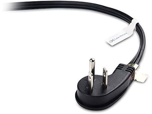 Cable Matters 2-Pack Flat 3 Outlet Extension Cord 6 ft with Space Saver Outlet Plug and Hanging Loop (Grounded 3 Outlet Cord, 3 Prong Cord) - 6 Feet