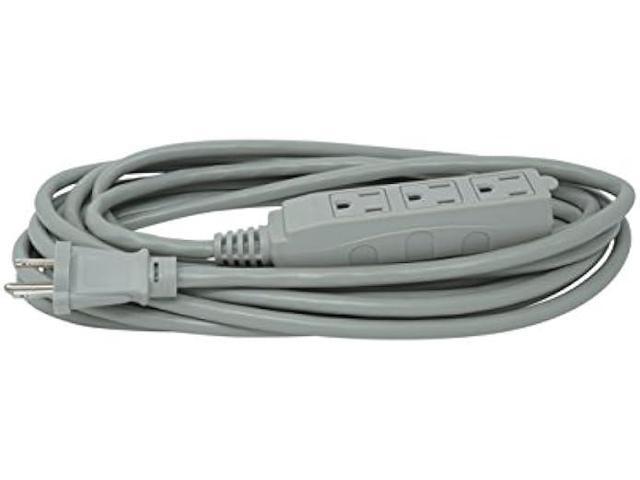 Woods 2867 3-Outlet Extension Cord with Power Tap, 20-Foot, Gray