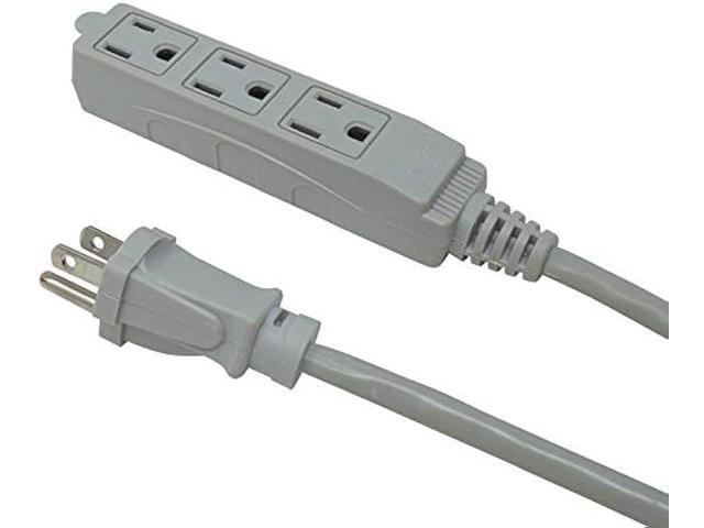 Woods 2867 3-Outlet Extension Cord with Power Tap, 20-Foot, Gray