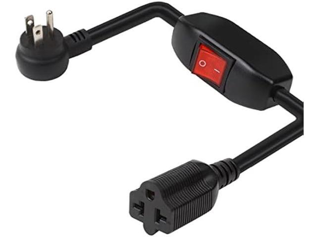 4-in-1 Heavy Duty On/Off Switch Extension Cord 12-AWG 15A Household Plug to 20A T Blade Adapter Cable with Heavy Duty 23A 125V Inline Switch,...