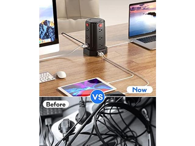 Power Strip with USB Ports 16.4FT Extension Cord with Multiple Outlets 12 Outlet 4 USB Power Strip Surge Protector