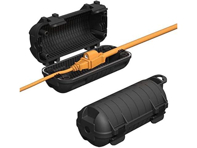 2 Pack Extension Cord Cover Outdoor, Cord Connector Protector IP54 Waterproof with 4 Detachable Latches, Indoor Outdoor Electrical Safety Box for...