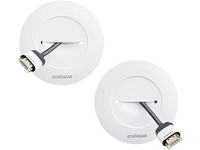 ECHOGEAR Wire Hiders for TV On Wall - White Cable Management Kit Hides TV Wires Behind The Wall- Includes 2 Pass Throughs, Locking Brackets, and...