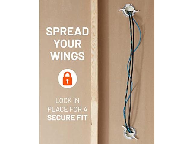 ECHOGEAR Wire Hiders for TV On Wall - White Cable Management Kit Hides TV Wires Behind The Wall- Includes 2 Pass Throughs, Locking Brackets, and...