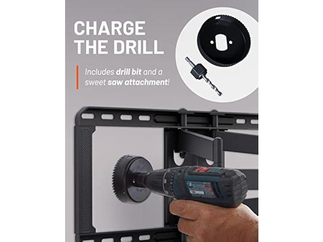 ECHOGEAR Wire Hiders for TV On Wall - White Cable Management Kit Hides TV Wires Behind The Wall- Includes 2 Pass Throughs, Locking Brackets, and...
