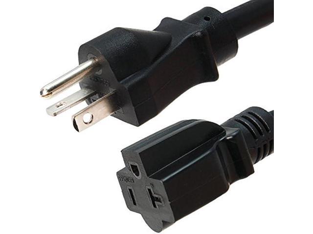 NEMA 5-20 Extension Power Cord - 1 Foot, 20A/125V - UL Listed - Iron Box Part # IBX-1010 (1 ft, Molded)