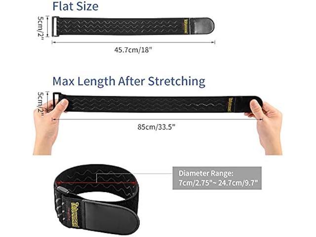 Trilancer Elastic Cinch Straps with Anti-Slip Strips, 2 x 18(8 Pack) Hook and Loop Storage Straps with Buckle, Bundling Straps for Extension Cords,...